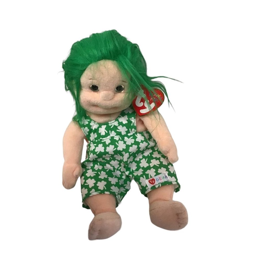 TY The Beanie Kids Collection Shenanigan Stuffed Toy 1993 Japan‎ Green Clover